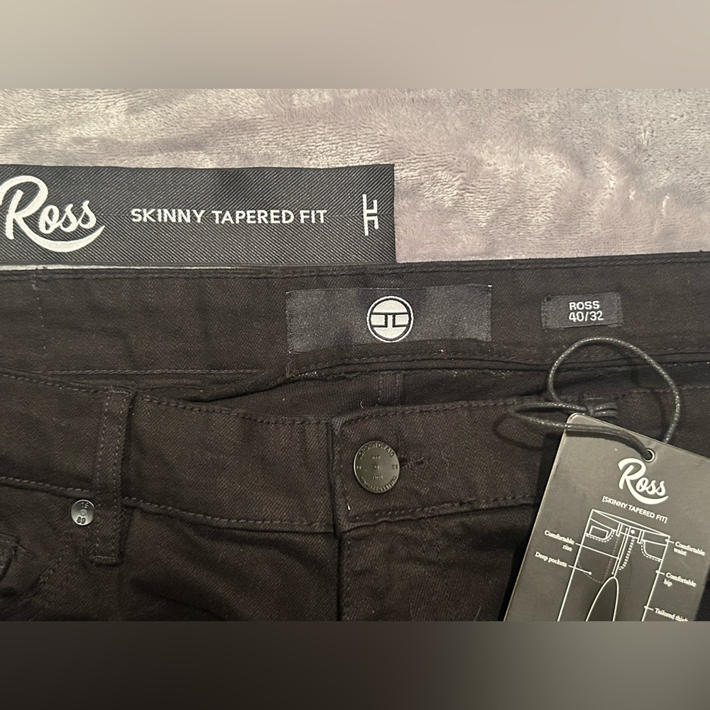 NWT/ Jordan Craig Ross Skinny Tapered Fit / Jet Black Jeans Sz 40/32 /Retail $60 - Picture 4 of 8